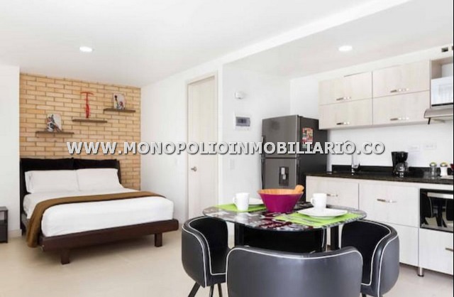 APARTAESTUDIO AMOBLADO EN ARRIENDO - SECTOR EL TESORO COD: 7868