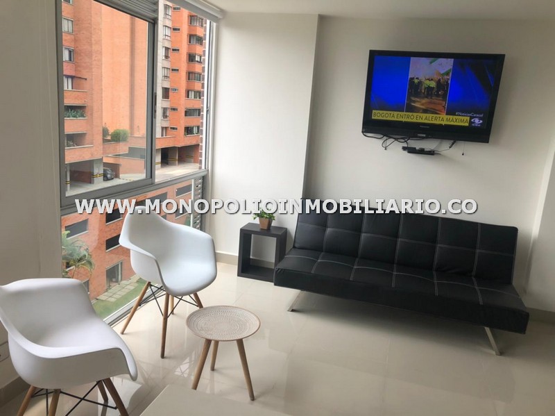 HERMOSO APARTAESTUDIO AMOBLADO EN ARRIENDO - SECTOR EL TESORO COD: 22535