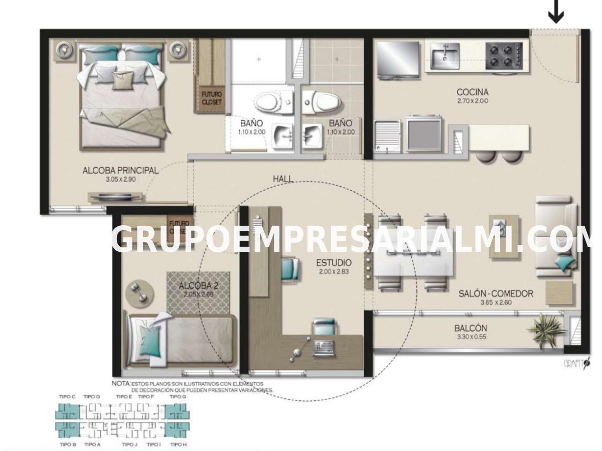 APARTAMENTO EN VENTA - SECTOR BUCAROS , BELLO COD: 34052